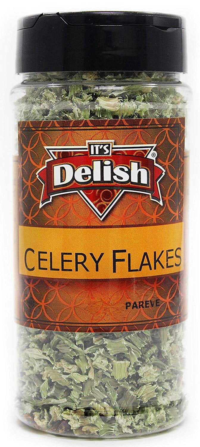 Dried Celery Flakes Stalk & Leaf by Its Delish, Medium Jar 3 Oz
