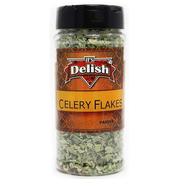 Dried Celery Flakes Stalk & Leaf by Its Delish, Medium Jar (3 Oz