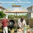 thumbnail image 2 of 9FT Patio Umbrella, Outdoor Table Umbrella with Push Button Tilt and Crank, UV Protection Waterproof Market Sun Umbrella with 8 Sturdy Ribs for Garden, Deck, Backyard, Pool (Beige), 2 of 9