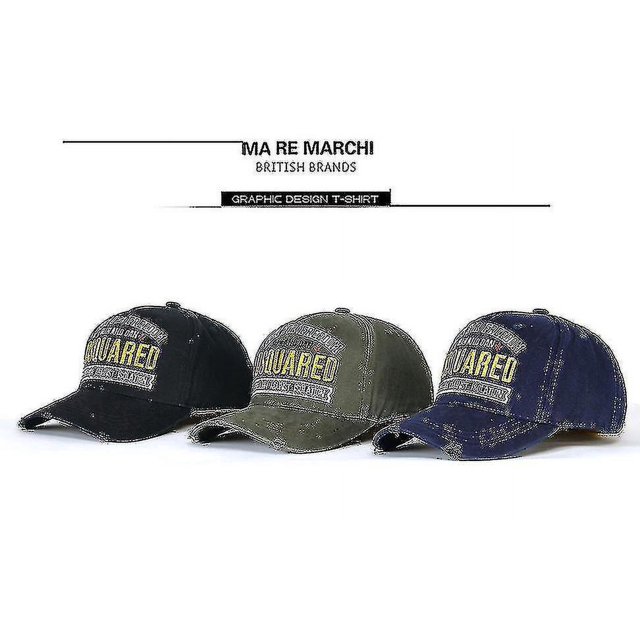 Gorra de béisbol YONGSHENG Dsq2 deportiva bordada algodón negro