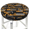 thumbnail image 3 of Fotbe Yellow Excavator Stool Covers Round,Waterproof Round Bar Stool Covers Bar Chair Covers Washable Stool Cushion Slipcover for 12-14 Inch Chair-14 inch, 3 of 7
