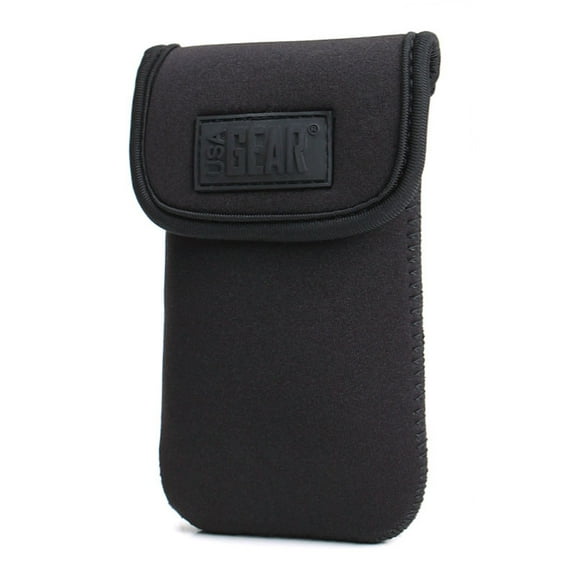 USA GEAR EKG Heart Monitor Case - Durable Neoprene, Weather Resistant Exterior, Belt Loop, Black