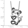thumbnail image 3 of 925 Sterling Silver Cable Necklace with Pendants Chain Cheryl M Black Rhodium Accent Brilliant-cut and White CZ Panda 18 Inch 20 mm, 3 of 4