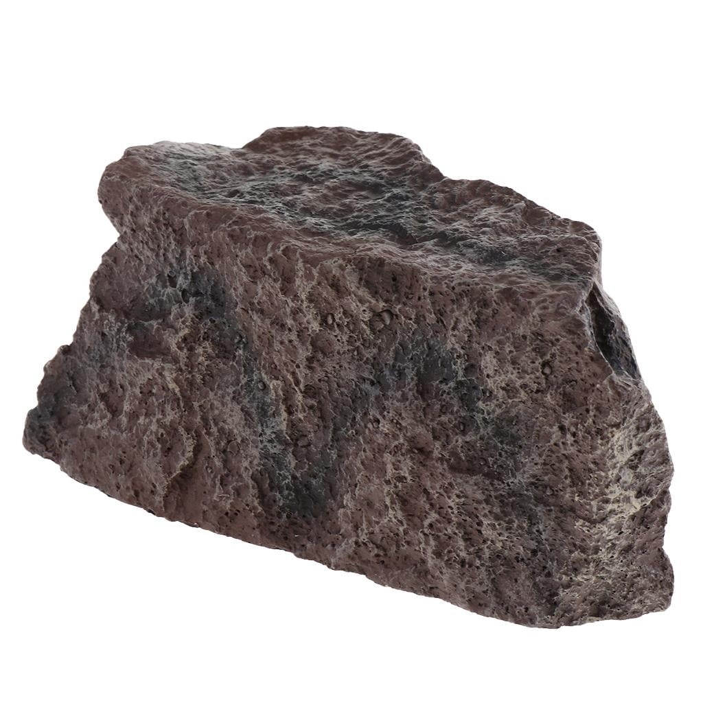 Reptile Hideout Resin Vivid Rock Cave Aquarium Fish Tank Turtle Frog Basking Platform Maroon