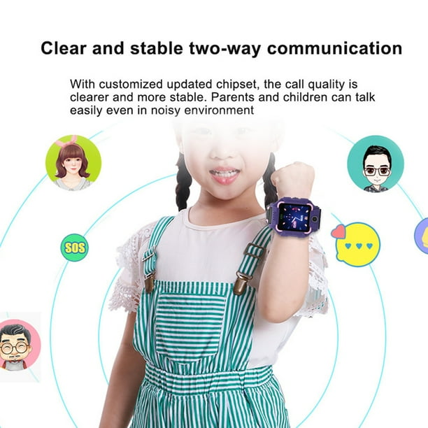 Q19 Reloj con telefono inteligente para ninos Pulsera de posicionamiento de camara con tarjeta enchufable a prueba de agua violeta YUNYI BRAND Deportes Walmart en linea