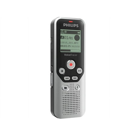 Philips - VoiceTracer Digital Voice Recorder 8GB DVT1250 - Dark Silver & Black