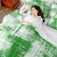 thumbnail image 4 of Feelyou Chic Art Abstract Bedding Comforter Set 7pcs for Adult, Modern Fashion Stripes King Bedding Sets, Green Watercolor Reversible Bed Sheets, Ultra Soft Bedroom Decor, 4 of 7
