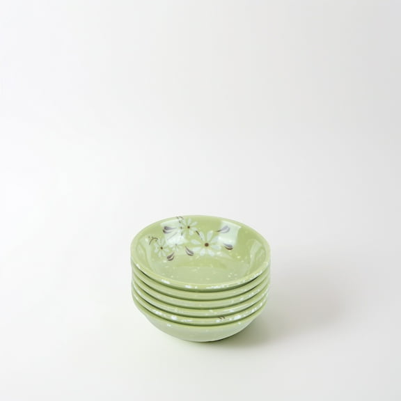 DRAFIDEEP 6pcs Dipping Dishes Reusable Sauce Plates Small Container for Home and Restaurant (Daisy)