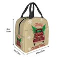 thumbnail image 4 of Lafuoo Christmas Vintage Red Truck Pattern Portable Aluminum Foil Thickened Insulation Lunch Bag, Waterproof Zipper Lunch Bag Suitable for Men and Women-One Size, 4 of 7