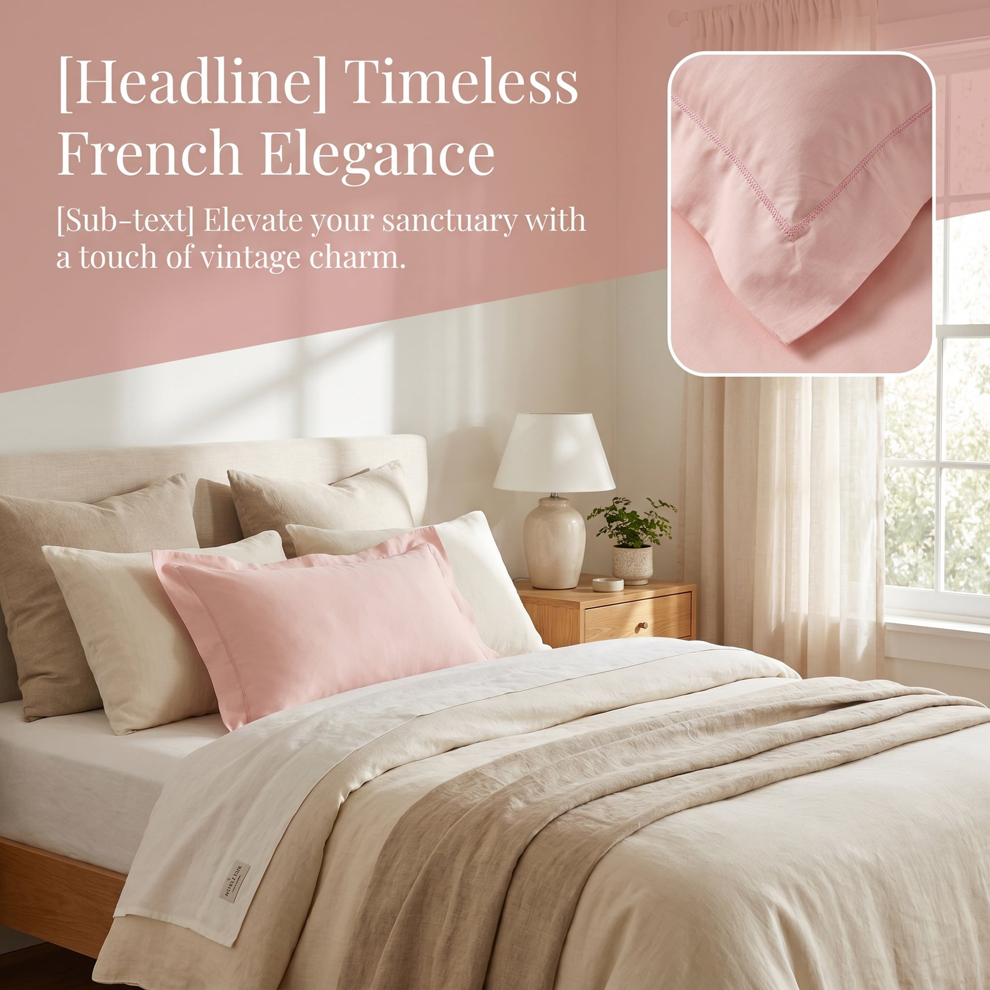 Unique Bargains 2 Pack Cotton Pillowcase Cooling Envelope Closure Bedding Queen Pink