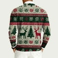 thumbnail image 4 of Dwelliawo Mens Christmas Sweaters Casual Long Sleeve Ribbed Sweater Knitted Christmas Print Snowflake Xmas Sweaters Thick Fall Winter Pullover Sweaters Clearance Dark Green 4XL, 4 of 6