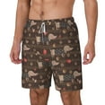 thumbnail image 2 of Uemuo Dachshund Dog Puppy Pattern Mens Swim Trunks Quick Dry Board Shorts with Mesh Lining, Stretch Beach Shorts Quick Dry No-Chafing Board Shorts-Medium, 2 of 9