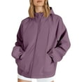 thumbnail image 1 of iHPH7 Manteau de Randonnée Imperméable de Mode Automnale Manteau de Pluie Femme Imperméable Vêtements d'Automne pour Femmes Imperméables pour Femmes avec Capuchon Manteau de Pluie pour Femmes avec Capuchon Manteau d'Extérieur Violet G, 1 of 9