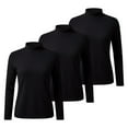 thumbnail image 7 of Women's Solid Color Mock Neck Thermal Sweater, 3-Pack Soft Base Layer Tops, Mid Neck Pullover for Women, Warm Fleece Lined Knit Shirts, Value Set of Comfortable Everyday Wear Mid Neck Sweaters Black, 7 of 7