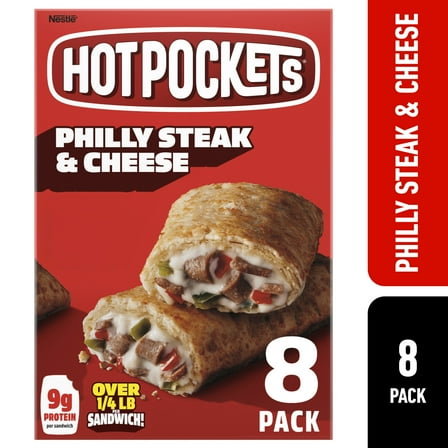Hot Pockets Philly Steak and Cheese, Frozen Snack, 36 oz, 8 Pack (Frozen)