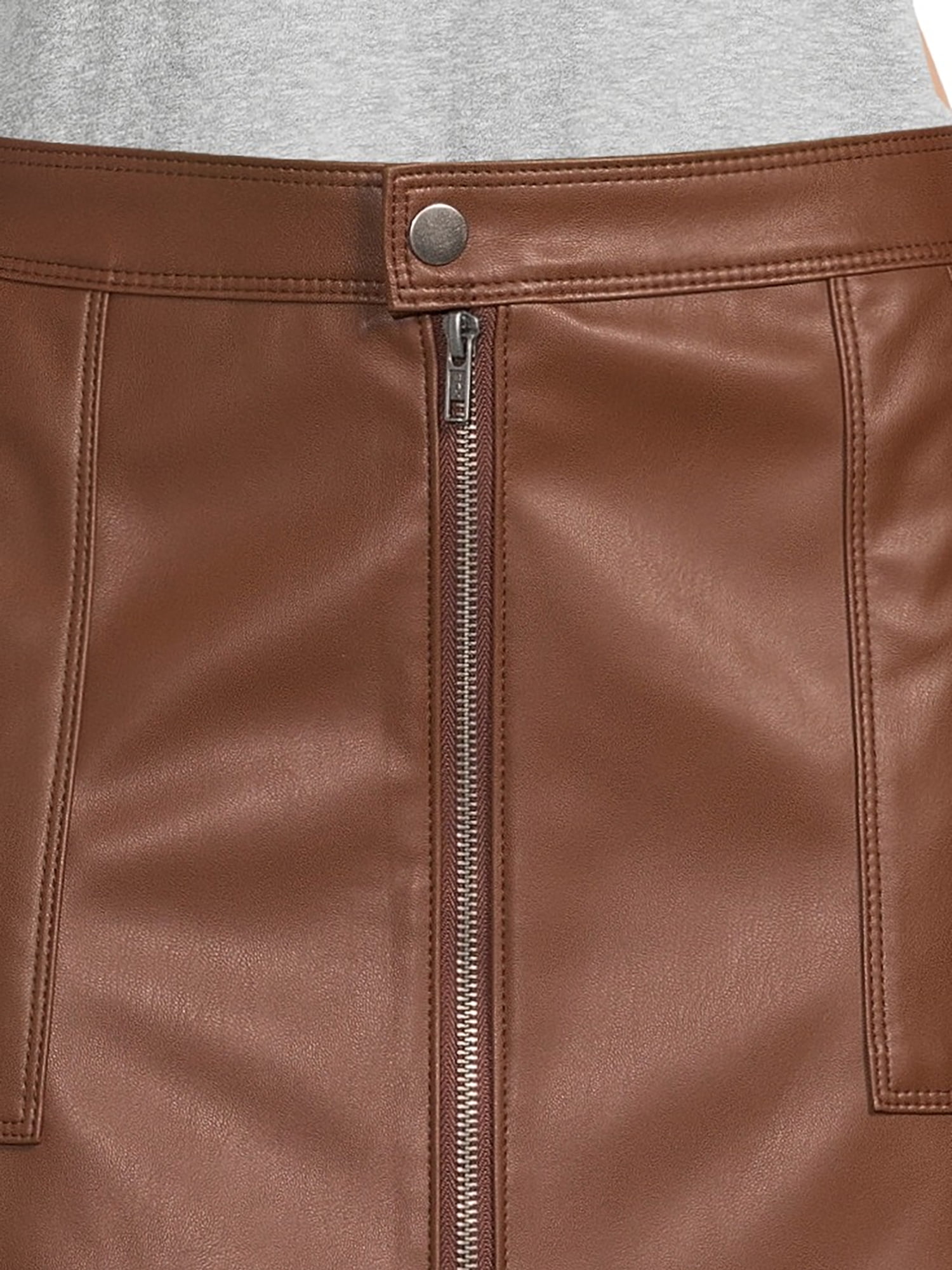 No Boundaries Juniors Faux Leather Zip Front Skirt Desertcart INDIA