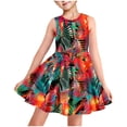 thumbnail image 1 of LOVZFMLL Robe d'Été à Manches Courtes pour Filles avec Poches à Volants Col Rond Imprimé Robe Débardeur Douce, 1 of 8