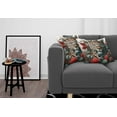 thumbnail image 2 of Ambesonne Leopard Throw Pillow Cover Pack of 2, Savage Cat Lace Eucalyptus, 2 Pcs-40"x40", Laurel Green Vermilion, 2 of 5