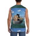 thumbnail image 4 of Bingfone Two Brave Cats Are Floating On The Sea Iceberg Pattern Men's Tank Tops Workout Sleeveless Tee Shirts Running Beach Tanks for Men-Medium, 4 of 8
