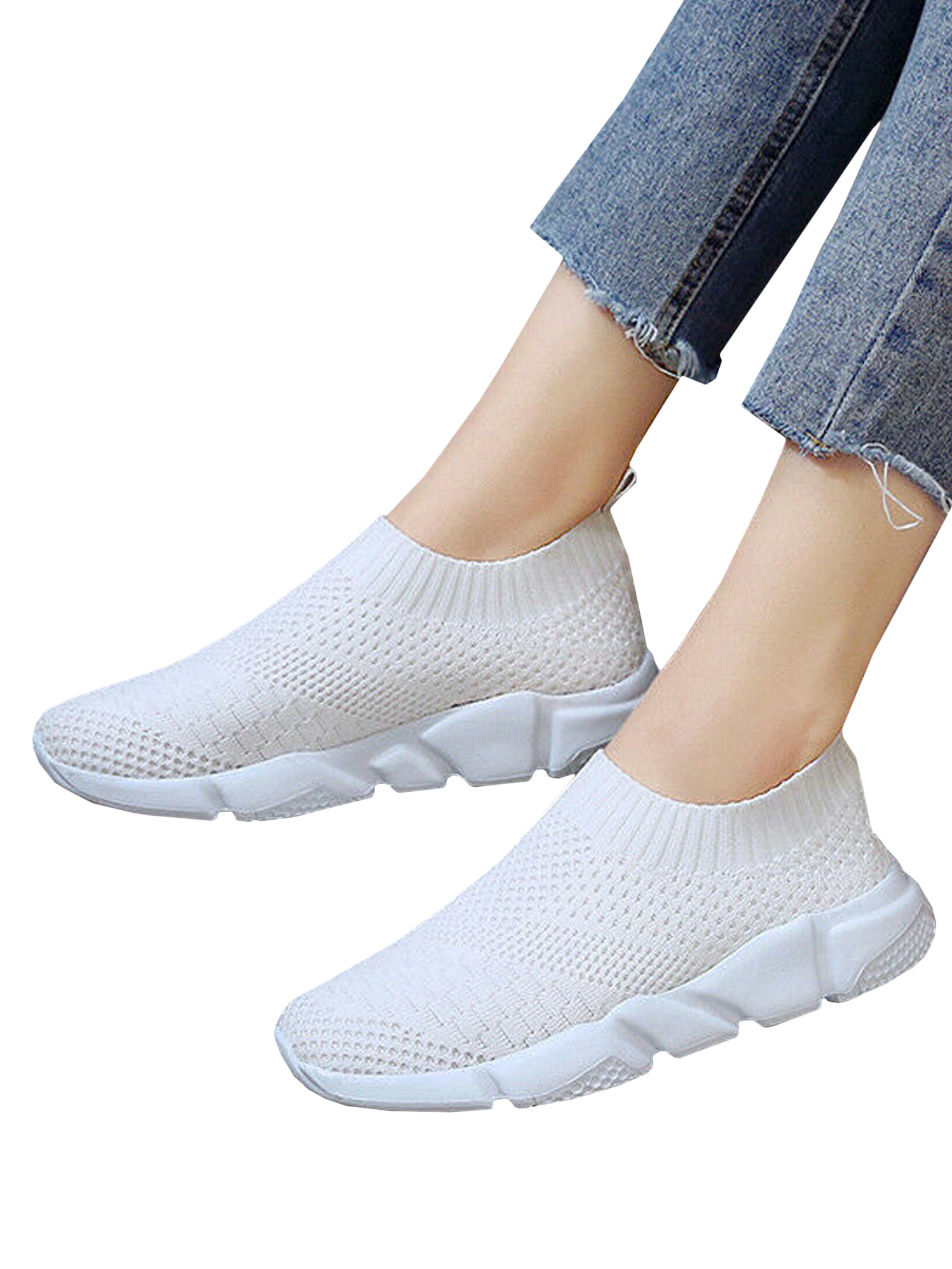 WOMENS SOCK KNIT TRAINERS LADIES LIGHTWEIGHT SPORTS COMFY SHOES RUNNING SNEAKERS 