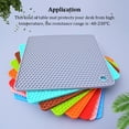thumbnail image 3 of facefd Heats Insulation Table Mat Dish Plate Pot Pad Square Coaster Nonslip Placemat Desk Countertop Protector Kitchen Draining Pink, 3 of 5