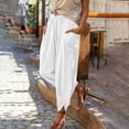 thumbnail image 2 of Breezora Women's Cotton Linen Harem Pants Summer Lightweight Elastic Waist Baggy Loose Fit Breathable Daily Trousers With Pockets, 2 of 9
