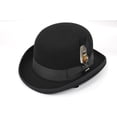 thumbnail image 2 of Men's Bruno Capelo Black Bowler Hat 100% Wool BO-320, 2 of 4