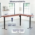 thumbnail image 5 of VIVO Dark Walnut / Black Electric 84" x 63" Corner Desk, L-Shaped Workstation, 5 of 8