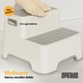 thumbnail image 3 of Banco Escalera Infantil Antideslizante de 2 Escalones, Found Seguro y Resistente hasta 90 kg, Compacto y Portátil para Niños y Niñas en Lavabo, Cocina o Baño, Color Gris, 3 of 4