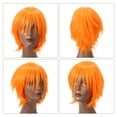 thumbnail image 6 of Unique Bargains Human Hair Wigs for Women with Wig Cap Straight Hair 11" Orange Wigs, 6 of 8