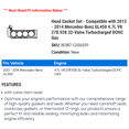 thumbnail image 2 of Head Gasket Set - Compatible with 2013 - 2014 Mercedes-Benz GL450 4.7L V8 278.928 32-Valve Turbocharged DOHC Gas, 2 of 2