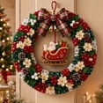 thumbnail image 3 of Novryn 3D Fabric Poke Wreath Art Kit, 12 Inch Handmade Fabric Wreath Art Kit With Ornaments Instruction Guide And Poke Tool, DIY Christmas Vintage Holiday Decoration for Beginner, 3 of 7