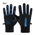thumbnail image 3 of ZheElen Mens Winter Warm Waterproof Gloves Touch Screen Windproof Convenient And Convenient Two Finger Men's Blue, 3 of 6