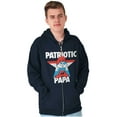 thumbnail image 3 of USA American Patriotic Papa Smurf Men Big & Tall Zip Hoodie Brisco Brands 3X, 3 of 5
