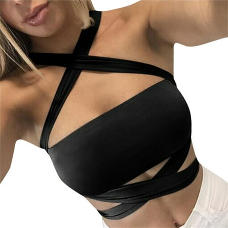 

Relanfenk Women s Wild Style Off The Shoulder Crop Tops Sequins Strapless Bra Tank Vests Women s Tanks & Camis