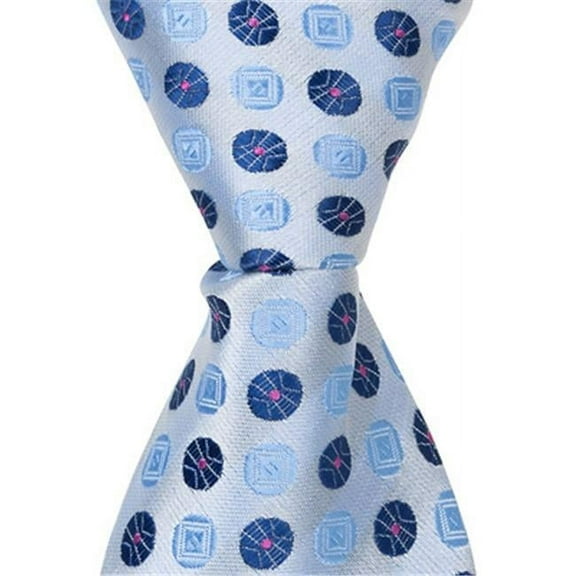 Matching Tie Guy 5252 XB21 - 6 in. Newborn Zipper Necktie - Blue- With Two Different Blue Polka Dots