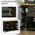 thumbnail image 5 of HomCom 47" Buffet Sideboard Storage Cabinet With Drawers And Adujustable Shelves, Brown, 5 of 8