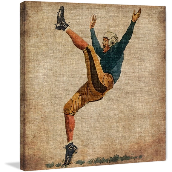 Marmont Hill "Vintage Football Kick" Painting Print on Wrapped Canvas