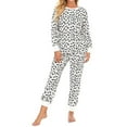 thumbnail image 2 of Elainilye Fashion Womens Pajama Sets Long-sleeved Pullover Tops And Pants Suit Casual Two Piece Pajamas Set,White, 2 of 6