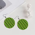 thumbnail image 5 of Jamaican Flag Stripe Dangle Round Lightweight Drop Circle Earrings For Women, 5 of 6