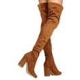thumbnail image 3 of New Women Nature Breeze Elantra-01TH Faux Suede Thigh High Chunky Heel Boot, 3 of 3