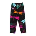 thumbnail image 4 of Goofa Colorful Dragonflies Printed Soft Pajama Pants for Women, Wide Leg Comfy Casual Lounge Yoga Pants-X-Large, 4 of 9