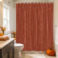 thumbnail image 3 of Brick Red Shower Curtain Set - 48" x 72" Washable Bathtub Curtain with 12 Hooks, Pure Color Stripes Linen Texture Modern Simple Waterproof Fabric Stall Shower Curtains for Bathroom/Bathtub Décor, 3 of 8