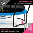 thumbnail image 6 of Joyberri trampoline for kids with trampoline net, add-on LED lights, and sprinklers, 10-ft, Blue, 6 of 7