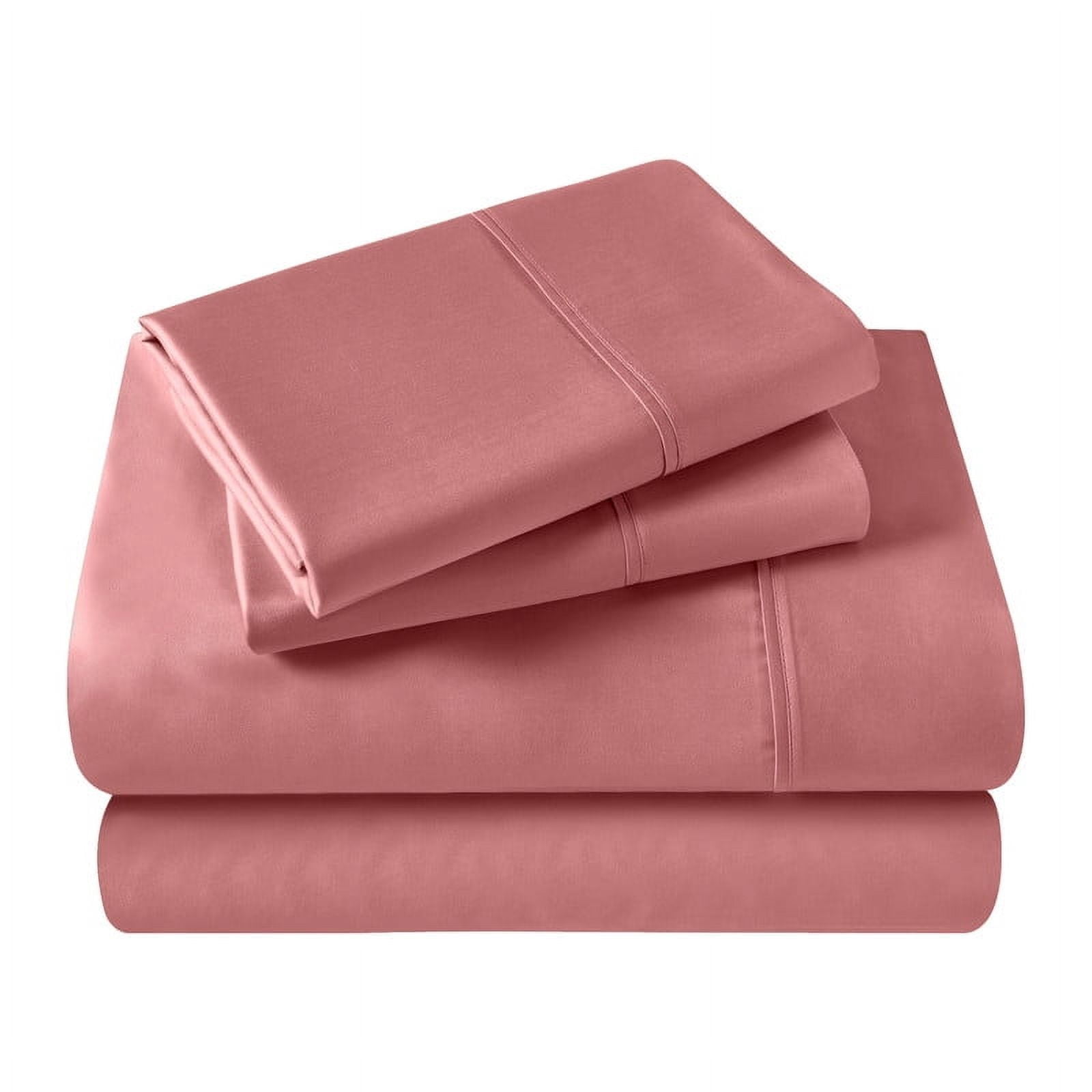 Superior Egyptian Cotton 400 TC Deep Pocket Sheet Set, Split King, Blush