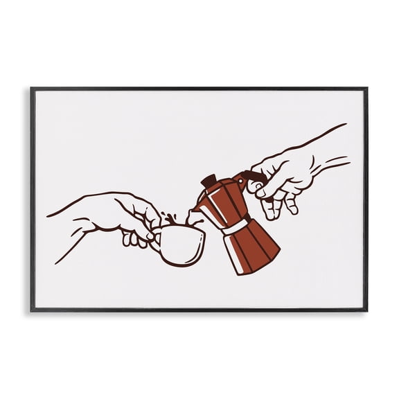 Stupell Industries Contemporary Creation Of Coffee Classic Parody Black Framed Giclee Art, 18 x 12, by Tobe Fonseca