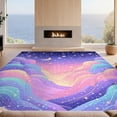 thumbnail image 2 of Design&I 4'x6' Ultra Soft Area Rug, Purple Mermaid Kawaii Aesthetic Scale Cute Starfish Border None Fluffy Washable Non Shedding for Bedroom Living Room Home Office, 2 of 7