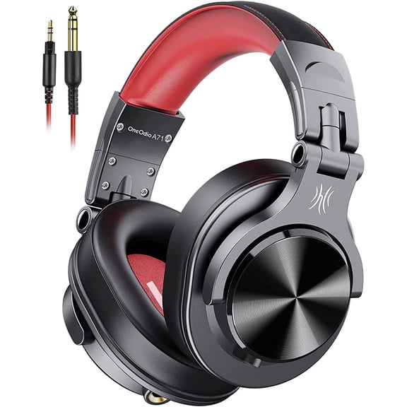 Audífonos OneOdio Over Ear A71 Hi-Res estudio, con cable 3.5 mm Rojo.