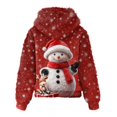 thumbnail image 5 of Women's Hooded Long Sleeve Christmas Printed Flannel Top Hooded Sweatshirt for Winter Comfort and Holiday Fashion,Multicolor,2XL, 5 of 7