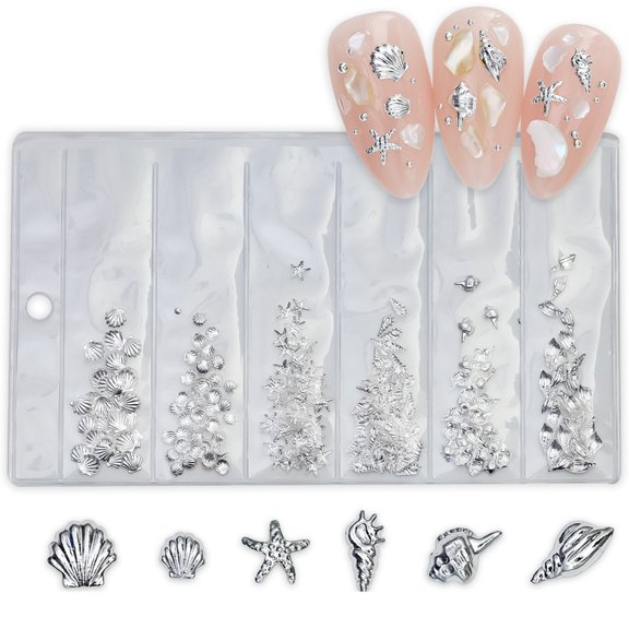 Aellinatey 3D Nail Charms Heart Nail Art Studs Nail Jewelry for DIY Crafts Nail Art Decor